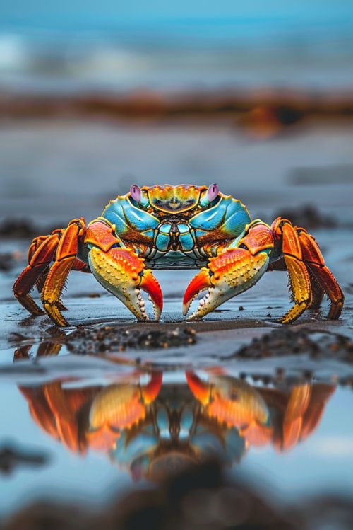 海鮮水產(chǎn)市場(chǎng)中的淡水兩棲螃蟹 鏡頭下的鮮活瞬間